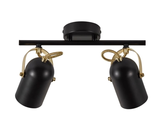 Φωτιστικό Οροφής - Spot Lotus 2 50110103 E14 2X40W 20x37x6,6cm Black-Brass Nordlux