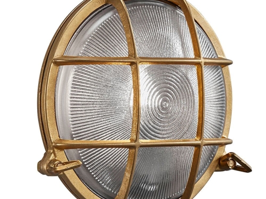 Φωτιστικό Τοίχου Polperro 49021035 Φ19,5cm 1xE27 12,5W IP64 Brass Nordlux Ορείχαλκος,Γυαλί