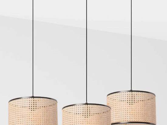 Φωτιστικό Οροφής Mambo 64314-48-3L Φ32x21,3cm 3xE27 15W Black-NaturalFaro Barcelona
