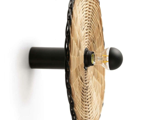 Φωτιστικό Τοίχου Costas 62174-78 Φ40x14cm 1xE27 15W Natural-Black Faro Barcelona