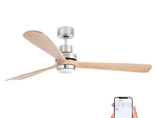 Ανεμιστήρας Οροφής Lantau-G 33505DCWP Smart Fan Με Φως Led 15W 3000K Και Τηλεχειριστήριο Φ168cm Natural Faro Barcelona