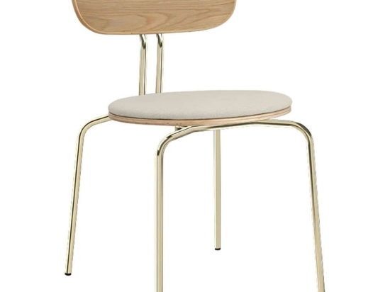 Καρέκλα Τραπεζαρίας Curious Brass 5916-1C719-02 44,5x48x77,5cm Oak-Sand Umage Ατσάλι,Polywood