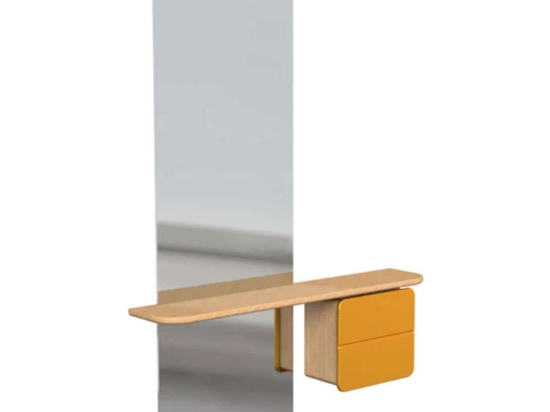 Καθρέπτης Τοίχου One More Look 5620C5620-6 78x15x118cm Oak-Yellow Umage Ατσάλι,Ξύλο