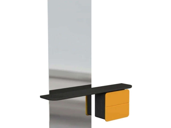 Καθρέπτης Τοίχου One More Look 5108C5620-6 78x15x118cm Black Oak-Yellow Umage Ατσάλι,Ξύλο