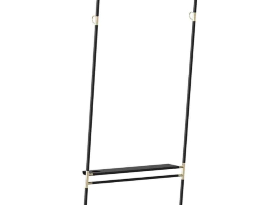 Κρεμάστρα Δαπέδου Lean On Me 5251 78x32x182cm Brass-Black Umage Ατσάλι,Τεχνόδερμα