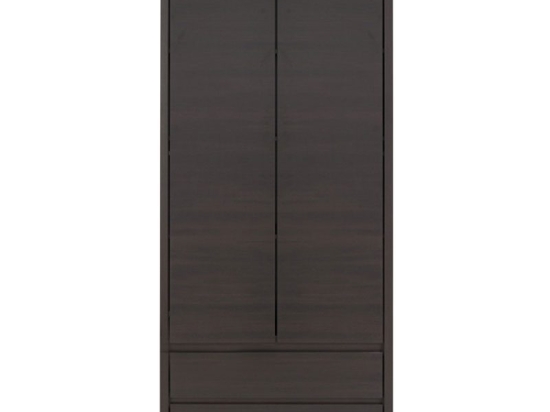 Ντουλάπα ρούχων δίφυλλη Selina pakoworld wenge 90x55.5x200.55εκ