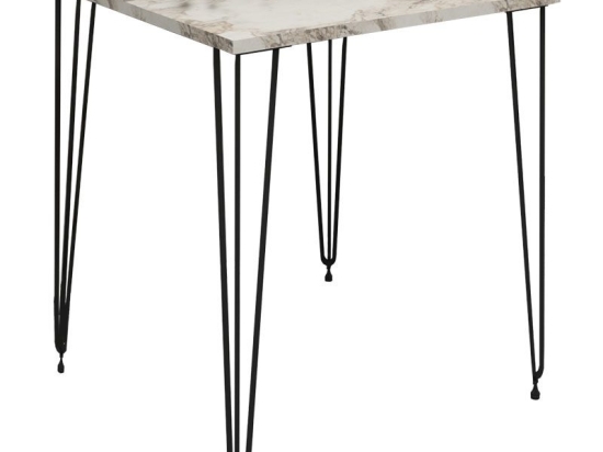 Τραπέζι Bruce pakoworld λευκό μαρμάρου-μαύρο 60x60x74εκ
