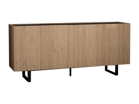 Μπουφές Kioubo pakoworld μελαμίνης oak-μαύρο 180x42x80εκ