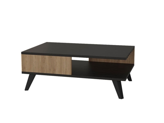 Τραπέζι σαλονιού Flipter pakoworld μελαμίνης oak-μαύρο 83x54x34εκ