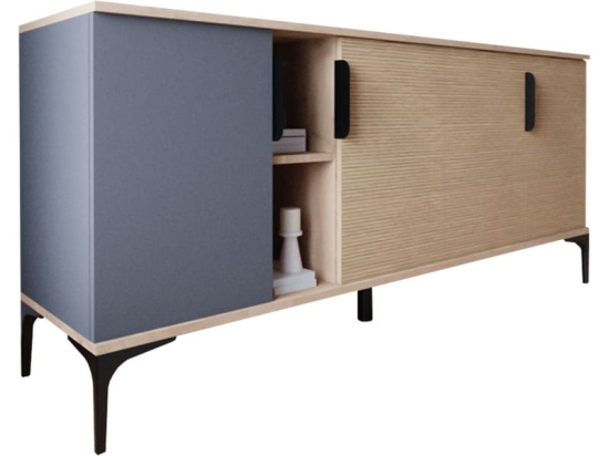 Μπουφές Tajesy pakoworld μελαμίνης ανθρακί-oak 180x40x78εκ