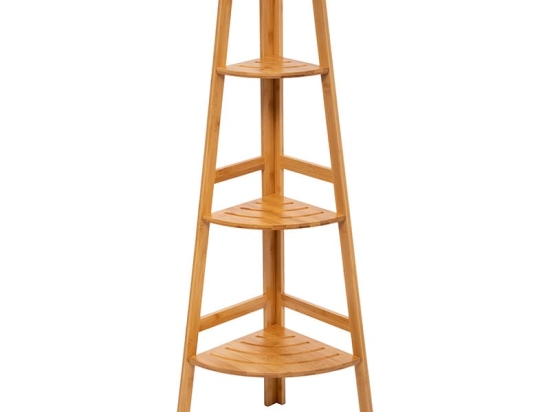 Ραφιέρα 3όροφη Angle pakoworld γωνιακή φυσικό 32x32x103εκ