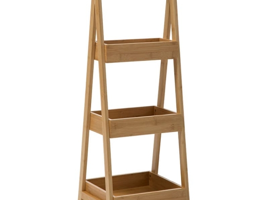 Ραφιέρα επιδαπέδια 3όροφη Dafi pakoworld bamboo φυσικό 30x25.5x78εκ