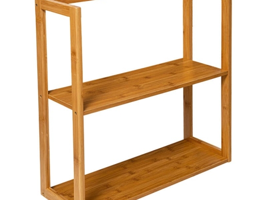 Ραφιέρα επιδαπέδια 2όροφη Dak pakoworld bamboo φυσικό 57x20x60εκ