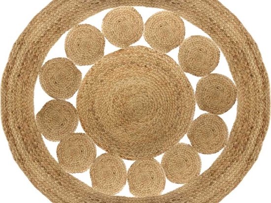 Χαλί Lace pakoworld γιούτα φυσικό Φ120x1εκ