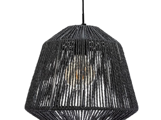 Φωτιστικό οροφής μονόφωτο Jily pakoworld Ε27 μαύρο Φ29x26.8εκ