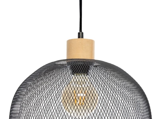 Φωτιστικό οροφής μονόφωτο Sam pakoworld Ε27 μαύρο Φ30x22,5εκ