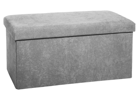 Σκαμπό-μπαούλο Woly pakoworld ύφασμα γκρι 76x38x38εκ