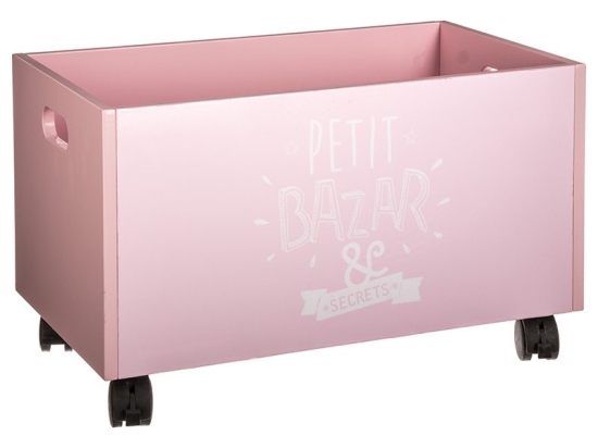 Κουτί αποθήκευσης τροχήλατο Toys pakoworld ροζ 48x28x28,5εκ