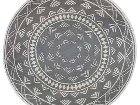 Χαλί Rug pakoworld pp λευκό γκρι Φ150x0.5εκ