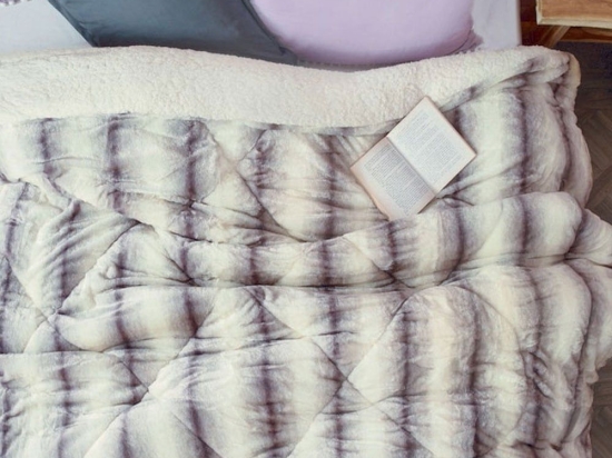 Πάπλωμα Rex Ivory-Lila Palamaiki Υπέρδιπλo 220x240cm Sherpa