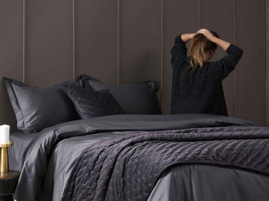 Σεντόνι Luxe Sateen Coal Palamaiki Υπέρδιπλo 245x270cm 100% Βαμβακοσατέν