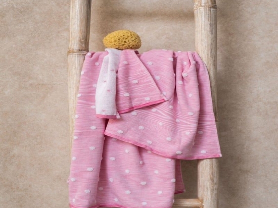 Πετσέτες Monak Σετ 3τμχ Pink Palamaiki Σετ Πετσέτες 70x140cm 100% Βαμβάκι
