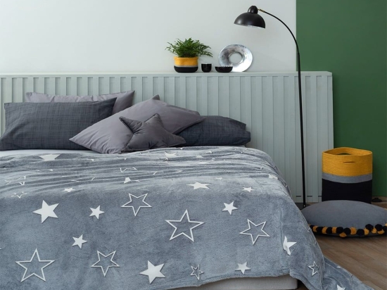 Κουβέρτα Luminous Echo Grey Palamaiki Υπέρδιπλο 220x240cm Flannel