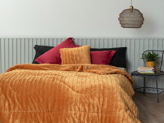 Κουβερτοπάπλωμα Gwen Gold Palamaiki King Size 240x260cm Πολυέστερ