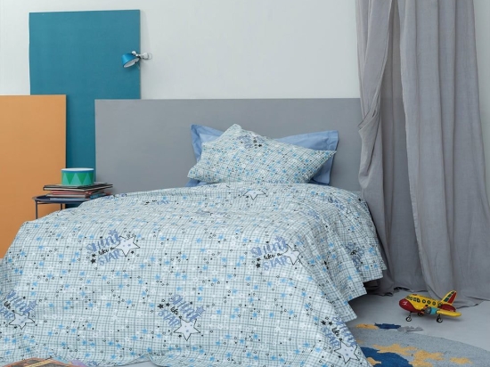 Σεντόνια Παιδικά Luminous Cluster (Σετ 3τμχ) Blue Palamaiki Ημίδιπλο 170x260cm 100% Βαμβάκι
