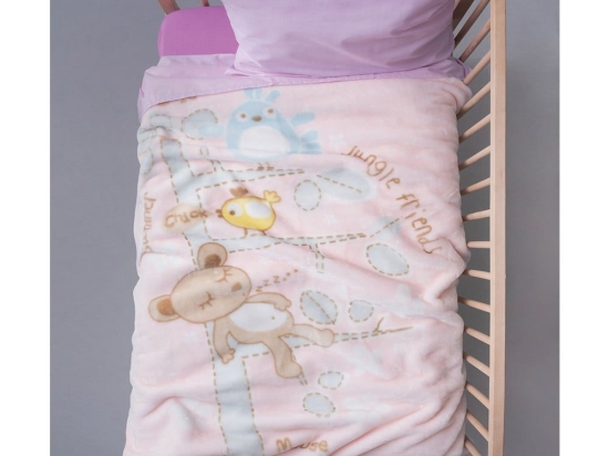 Κουβέρτα Βρεφική Βελουτέ BV722 Pink Palamaiki Κούνιας 110x140cm Πολυέστερ