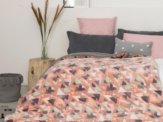Κουβερτοπάπλωμα Blake Pink Palamaiki Υπέρδιπλo 220x240cm Πολυέστερ