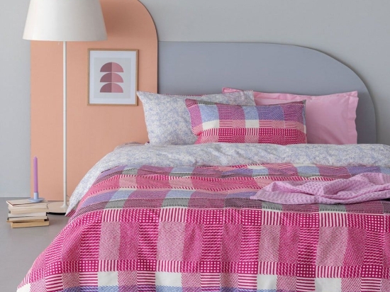 Σεντόνια FL6193 (Σετ 4τμχ) Pink Palamaiki Υπέρδιπλo 240x260cm 100% Βαμβάκι