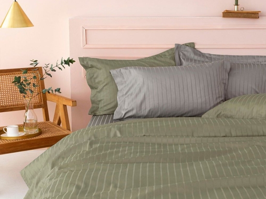 Σεντόνια Sateen Riga (Σετ 4τμχ) Khaki Palamaiki Υπέρδιπλο 240x270cm 100% Βαμβακοσατέν