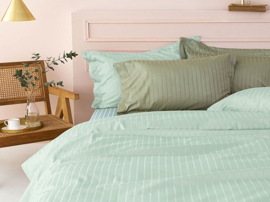 Σεντόνια Sateen Riga (Σετ 4τμχ) Mint Palamaiki Υπέρδιπλo 240x270cm 100% Βαμβακοσατέν