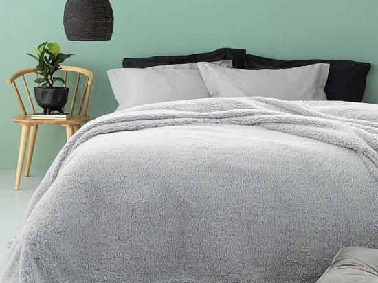 Κουβέρτα Sepia Fleece Coal Palamaiki Υπέρδιπλο 220x240cm Sherpa