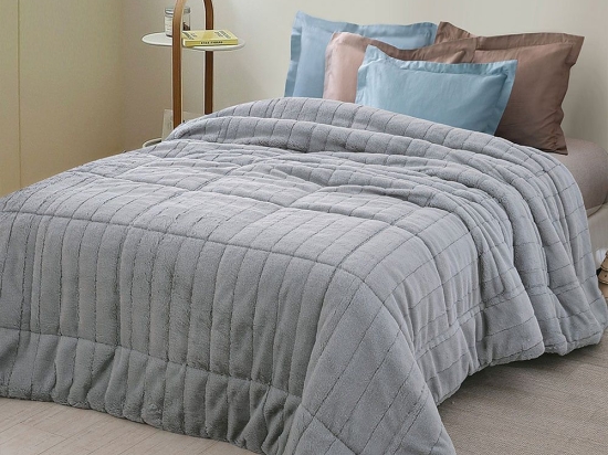 Κουβερτοπάπλωμα Etta Grey Palamaiki Υπέρδιπλo 220x240cm Polyester