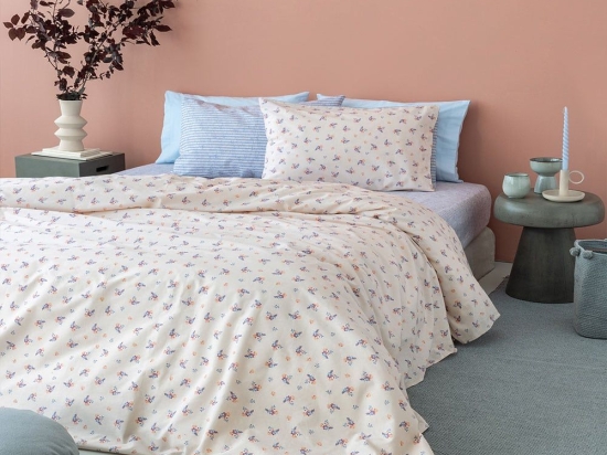 Σεντόνια Fashion Life FL6212 Με Λάστιχο (Σετ 3τμχ) Beige Palamaiki Ημίδιπλο 110x230cm 100% Βαμβάκι
