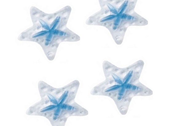 Μικρά Αντιολισθητικά Starfish Kristal (Σετ 5Τμχ) 00527.001 10x10cm Clear-Blue PVC