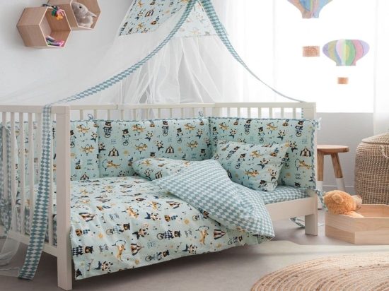 Σεντόνια Βρεφικά Circus (Σετ 3τμχ) Ciel Vesta Home Κούνιας 120x165cm 100% Βαμβάκι
