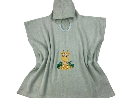 Πόντσο Παιδικό Cute Giraffe Green Astron