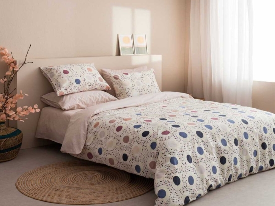 Παπλωματοθήκη Amanda-2 (Σετ 3τμχ) Blue Vesta Home Διπλό 200x240cm 100% Βαμβάκι