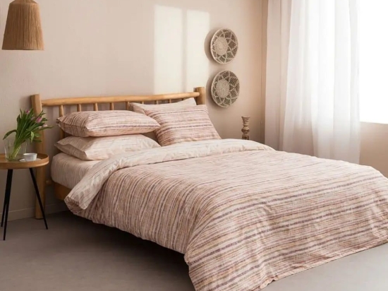 Παπλωματοθήκη Milos-2 (Σετ 3τμχ) Bordo Vesta Home Διπλό 200x240cm 100% Βαμβάκι