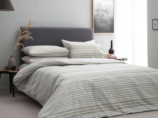 Παπλωματοθήκη Virginia-1 (Σετ 3τμχ) Grey Vesta Home Υπέρδιπλο 230x240cm 100% Βαμβάκι