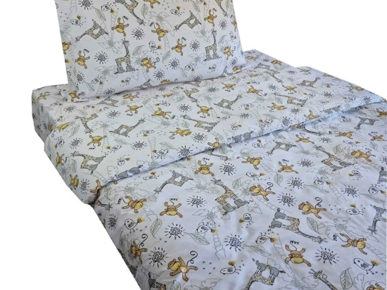 Σεντόνια Παιδικά Monkeys (Σετ 3τμχ) White Astron Μονό 170x260cm 100% Βαμβάκι