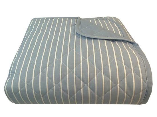 Κουβερλί Stripe 8456 Blue Astron Υπέρδιπλo 220x240cm 100% Βαμβάκι