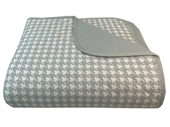 Κουβερλί Pied De Poule 8443 Grey Astron Μονό 160x240cm 100% Βαμβάκι