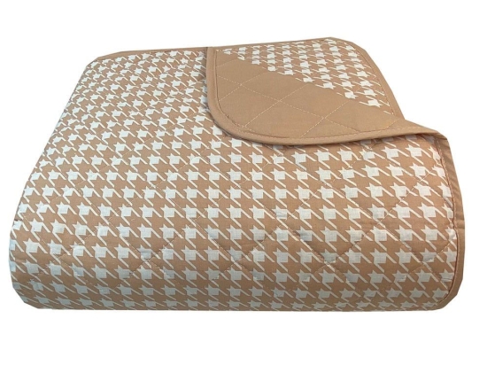 Κουβερλί Pied De Poule 8459 Beige Astron Υπέρδιπλo 220x240cm 100% Βαμβάκι