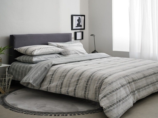Σεντόνια Irene-1 Με Λάστιχο (Σετ 4τμχ) Grey Vesta Home Υπέρδιπλo 160x225cm 100% Βαμβάκι