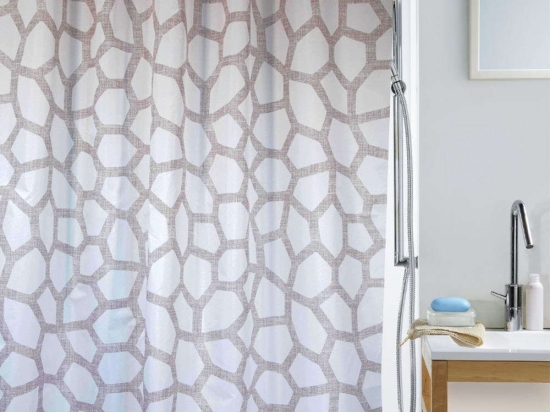 Κουρτίνα Μπάνιου Elements 02466.001 180Χ200cm Grey-White 180Πx200Υ Πολυέστερ