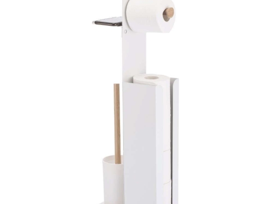 Βάση Χαρτιού Επιδαπέδια & Πιγκάλ 07490.002 22,1x12,2x66,5cm White Ατσάλι,Bamboo